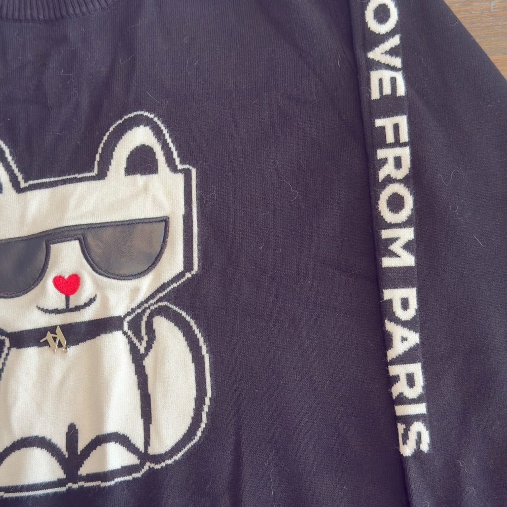 Karl Lagerfeld Black Cat Swearer Size L - Picture 4 of 5